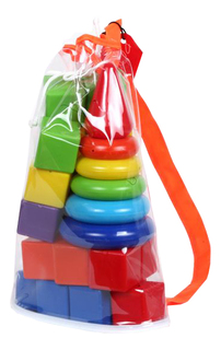 Развивающая игрушка Радуга Пирамида малая + Кубики Макси