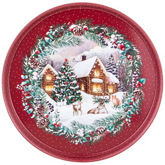 Поднос сервировочный agness "Новый год" 33*2,1 см Agness_898-043