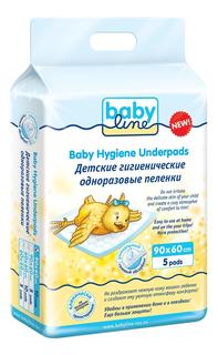 Пеленки одноразовые Babyline 90x60 см, 5 шт.
