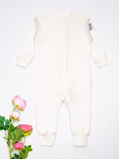Комбинезон для новорожденных Soft, 80-86 см, экрю, рисунок: ромбы, отделка: серая Triya