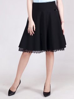 Юбка полусолнце на кокетке Nota Bene (цвет: черный, рост 140 см)