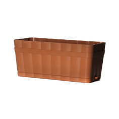 Ящик для цветов "Изюминка" с поддоном, прямоугольный, 6 л (коричневый) Alternativa