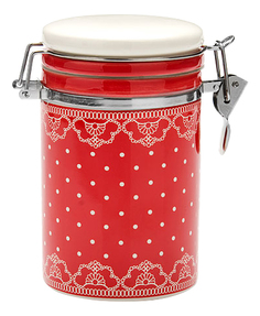 Банка для хранения LORAINE Красный узор 700 мл LR (х36)