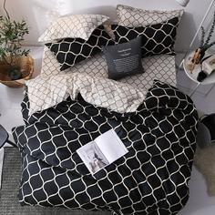 Постельное белье Grazia-Textile ЕВРО Black Wave, Сатин, наволочки 50x70