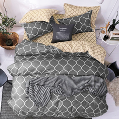 Постельное белье Grazia-Textile 2-СПАЛЬНЫЙ Beige Wave, Сатин, наволочки 50x70
