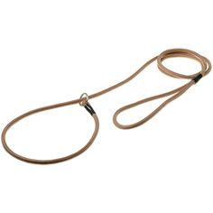 Поводок-удавка для собак ZooOne с кольцом, круглый, кэмел, 6 мм x 150 см