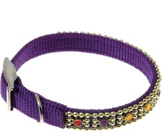 VIPet Ошейник со стразами Мини (фиолетовый), 12 мм x 20-25 см Zoo One
