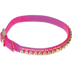 VIPet Ошейник со стразами Мини (большой), розовый, 10 мм x 23-28 см Zoo One