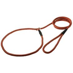 Поводок-удавка для собак ZooOne с кольцом, нейлоновый канат, коричневый, 12 мм x 170 см