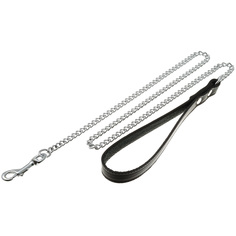 Поводок-цепь для собак ZooOne с ручкой, грань, черный, 2 мм x 44 (110 см)