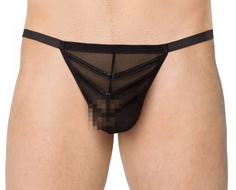 Стринги мужские с полосками SoftLine Collection, черный, OS черный S/L