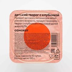 Творог Самокат для детей, с клубникой, от 6 месяцев, 4,2%, 100 г