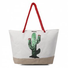 Пляжная сумка женская Les Tropeziennes RIX 01 белая/красная