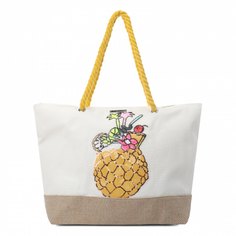 Пляжная сумка женская Les Tropeziennes RIX 01 белая/желтая