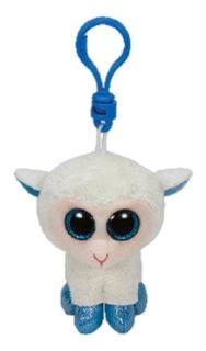 Мягкая игрушка TY Beanie Boos Брелок Овечка (белая с голубыми копытцами) 12 см