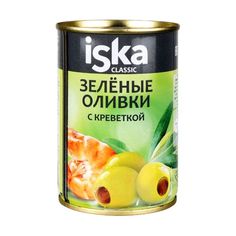 Оливки Iska зеленые, с креветкой, 300 мл