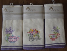 Набор Кухонных Полотенец Arya 40x60 2 предметаедмета Provense 1 Экрю-Лиловый