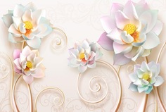 Фотообои Divino Decor "Цветы с вензелями 400х270"