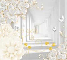 Фотообои 3D Divino Decor "Декоративные цветы 300х270"