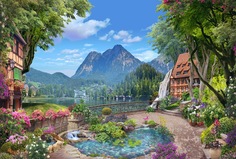 Фотообои Divino Decor "Озеро у подножия гор 400х270см"
