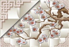 Фотообои 3D Divino Decor "Ветви с цветами 400х270"