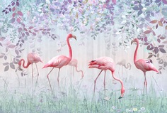 Фотообои Divino Decor "Фламинго в лесу 400х270"