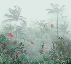 Фотообои Divino Decor "Попугаи в тропиках 300х270"