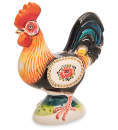 Фигурка "Петух" золото цв. (Гжельский фарфор) Art East