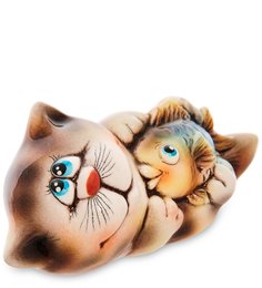 Фигурка керамическая "Кот с рыбой" Art East