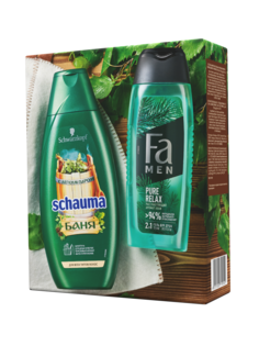 Подарочный набор Schauma шампунь Баня + гель для душа Fa Pure