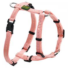 Шлейка для собак HUNTER Tripoli, светоотражающая, нейлон, розовая, грудь 37-52см