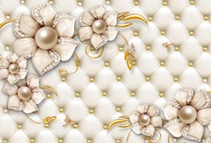 Фотообои 3D Divino Decor "Бежевые драгоценные цветы 400х270"