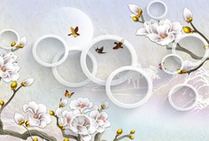 Фотообои 3D Divino Decor "Ветви с прекрасными цветами 400х270"