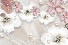 Фотообои 3D Divino Decor "Белые цветы 400х270"