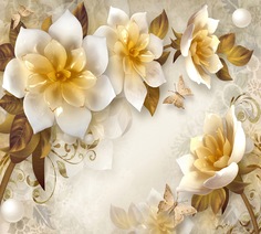 Фотообои 3D Divino Decor "Керамические цветы 2 300х270"