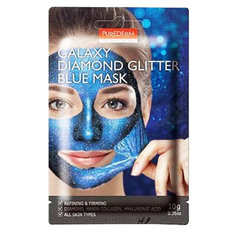 Укрепляющая маска-пленка для лица Purederm Galaxy Diamond Glitter Blue Mask 4 шт