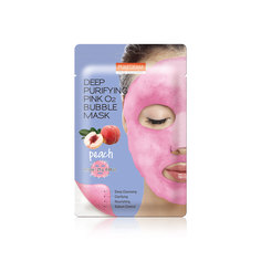 Кислородная тканевая маска Purederm Deep Purifying Pink O2 Bubble Mask Peach 4 шт
