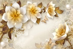 Фотообои 3D Divino Decor "Керамические цветы 400х270"