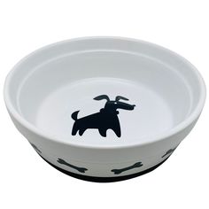 Миска для животных FOXIE Dog & Bones белая керамическая 14,5х14,5х5см 400мл