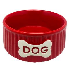 Миска для животных FOXIE Dog Bone красная керамическая 15х15х6см 350мл