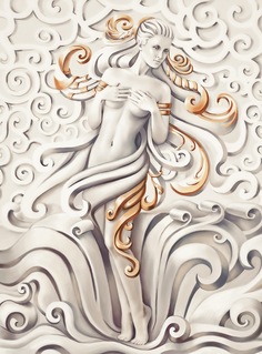 Фотообои DIVINO Decor -004 Девушка Барельеф 200х270