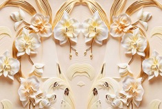 Фотообои 3D Divino Decor "Орхидеи на стене 400х270"