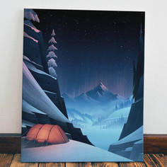 Картина Red Panda Палатка в снегах(40x60)
