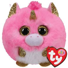 Мягкая игрушка-пуф TY Единорог Фантазия 10 см розовый