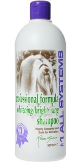 Шампунь для кошек и собак 1 All Systems Whitening отбеливающий для яркости окраса, 500 мл