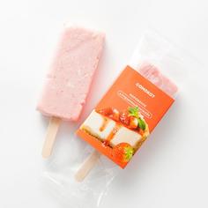 Мороженое Самокат Клубничный чизкейк, с маскарпоне, клубникой и белым шоколадом, 70 г