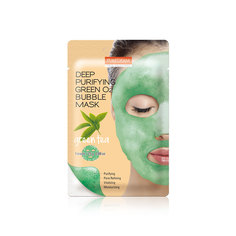 Кислородная тканевая маска Purederm Deep Purifying Green O2 Bubble Mask Green Tea 3 шт