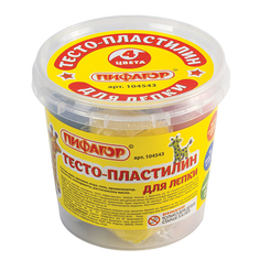 Пластилин на растительной основе ПИФАГОР, 4 цвета, 240 г, пластиковый стакан, 104543
