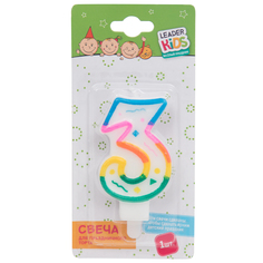 Свеча для торта Leader Kids Цифра 3 LK-DM002C-3