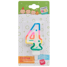Свеча для торта Leader Kids Цифра 4 LK-DM002C-4